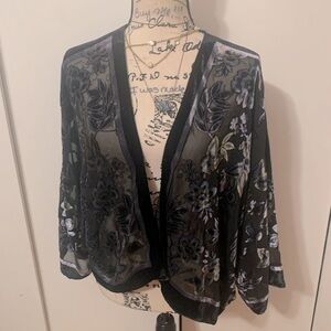 A New Day velvet burn out crop jacket